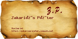 Zakariás Péter névjegykártya